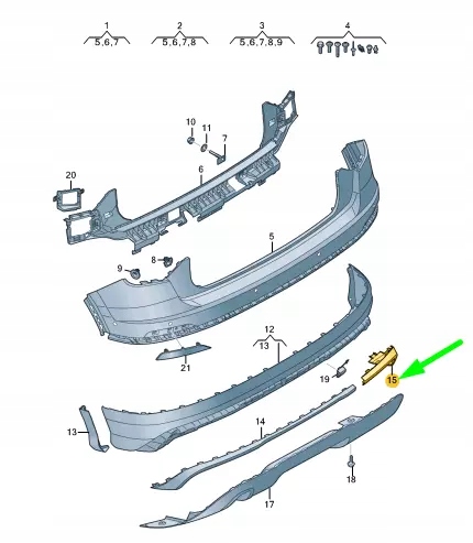 фото №8, Audi q2 rear бампер правый trim 81a853842tb2
