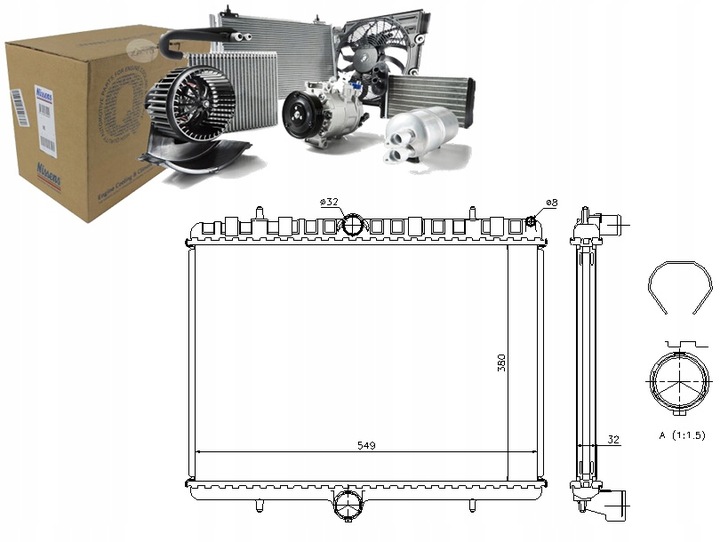 фото №1, Nissens радиаторов двигателя з элементами монтажный