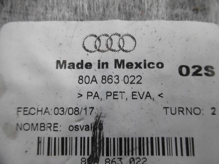 фото №5, Audi q5 sq5 a80 оббивка тунелю середнього 80a863022