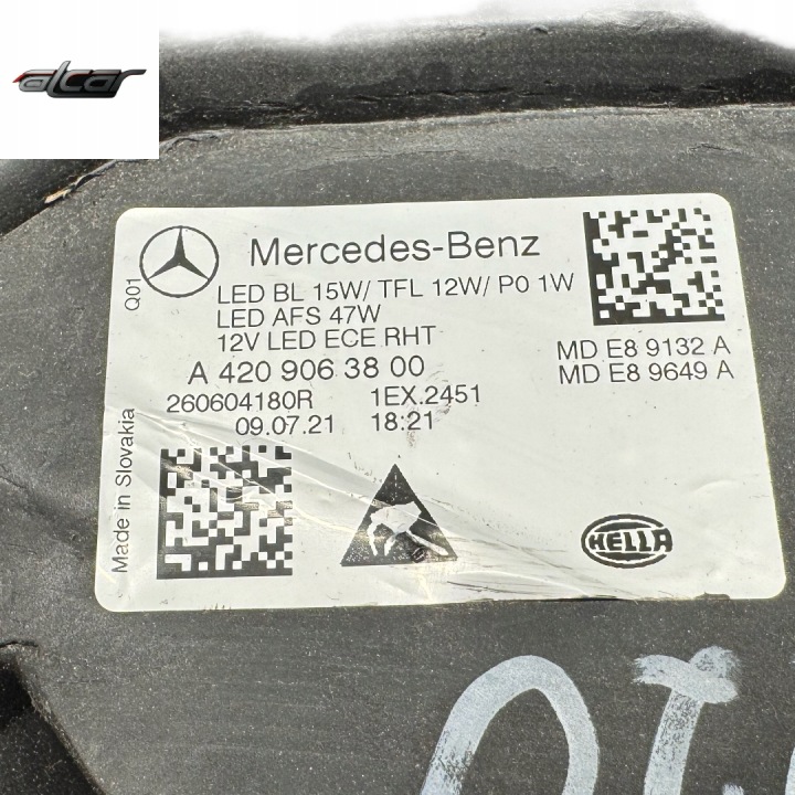 фото №7, Фара передня ліва перед повний led mercedes-benz citan ii w420 a42090638