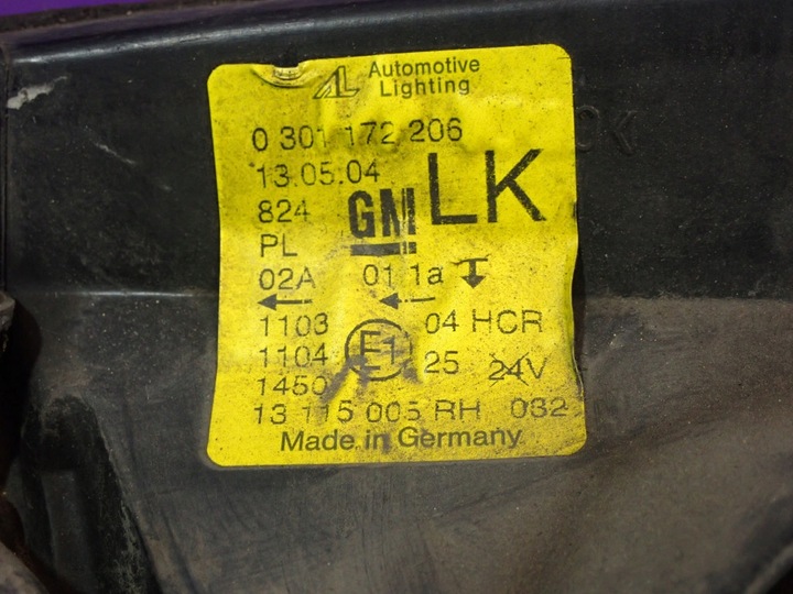 фото №12, Opel combo c corsa c 03- лампа перед правая фара правый al 13115005rh