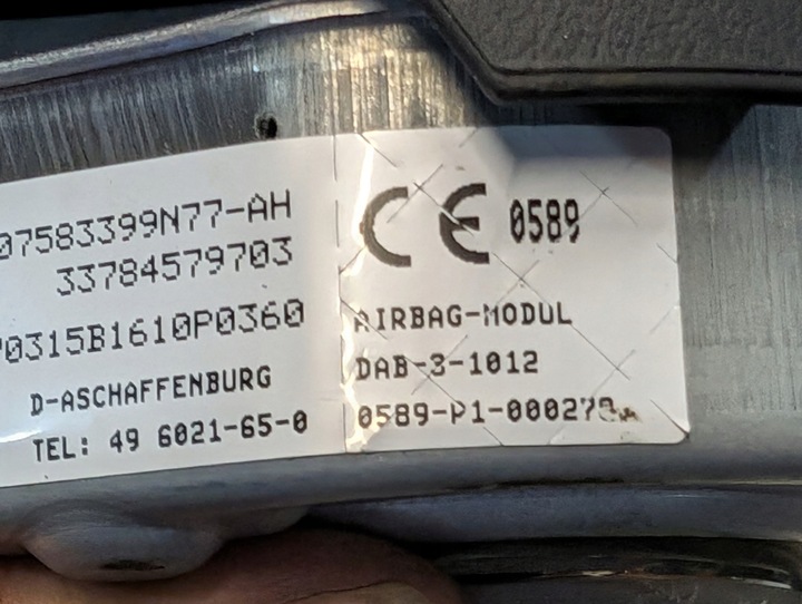 фото №7, Bmw f10 f20 f30 f48 f49 x1 3074997 повітряна подушка водія air bag