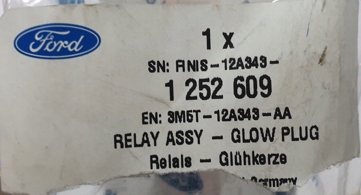 фото №12, Реле свічок розжарювання 1.4l 1.6l tdci focus 1252609 _ 3m5t-12a343-aa