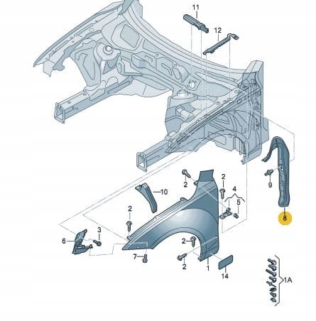 фото №14, Audi a7 s7 шумоізоляція крила ліві 4g8821111