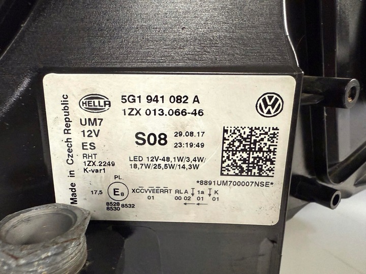 фото №13, Лампа перед передняя правая vw golf vii gti 5g 5g0 рестайлинг полный led 5g1941082a