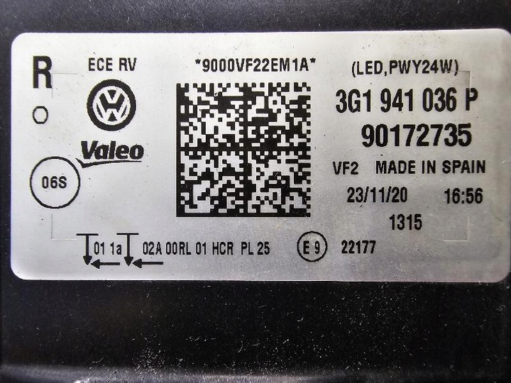 фото №14, Volkswagen vw passat b8 рестайлінг повний led 3g1941036p лампа передня перед права