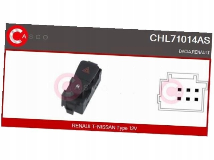 фото №2, Вимикач світла аварійних dacia доккер 12-