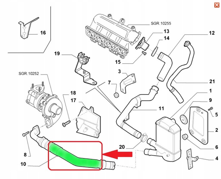 фото №7, Труба шланг turbo интеркулер fiat panda 1.3 jtd d