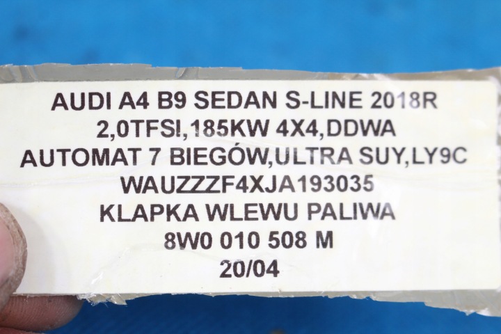 фото №8, Audi a4 b9 крышка заливка топлива бензин sedan 17r 8w0010508m