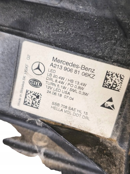 фото №12, Mercedes-benz e w213 2019 комплектний набір передній запчастини кузови