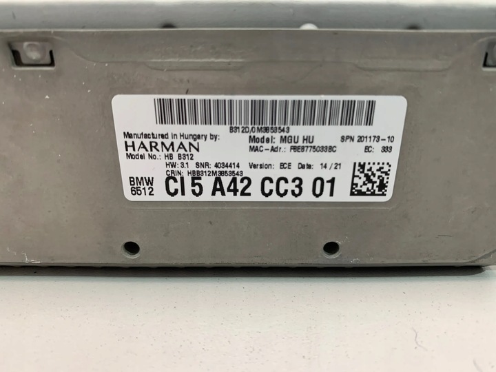 фото №8, Bmw x3 g01 x4 g02 радіо модуль навігації mgu 5a42cc3