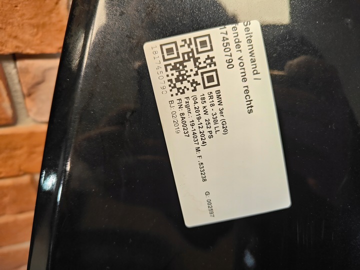 фото №12, Капот крыло бампер лампы перед pas радиатор бензин bmw g20 цвет 668