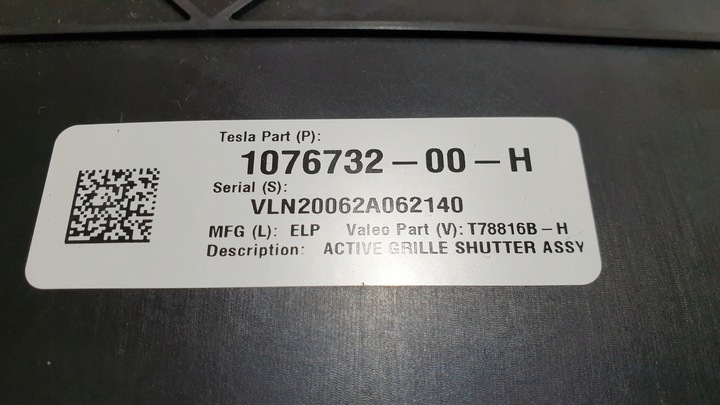 фото №7, Жалюзи ролета руль воздуха корпус tesla 3 1076733-00-e оригинал new