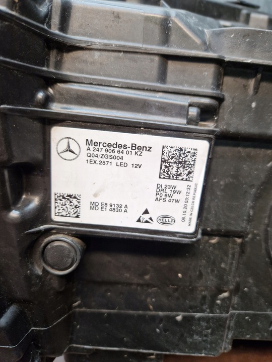 фото №11, Mercedes gla w247 лампа перед права повний led