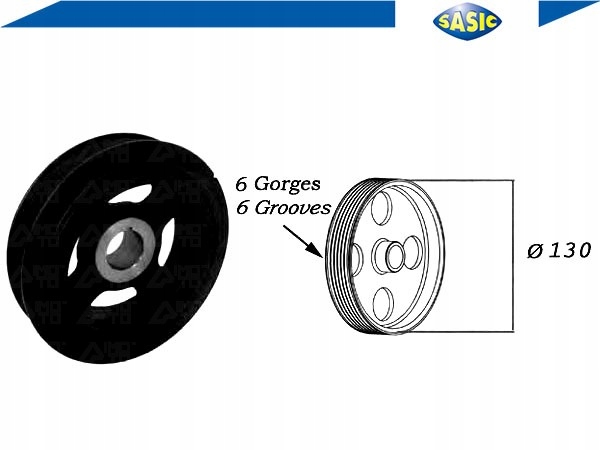 фото №2, Колесо ременное вала коленчатого [sasic]