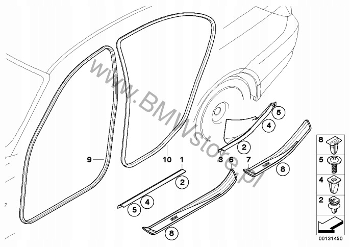 фото №16, Bmw e60 e61 прокладка кузов дверь левая правая перед зад комплект 4szt bdb