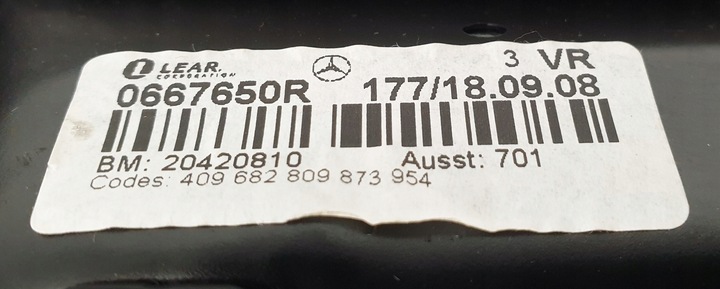 фото №8, Сидіння правий перед mercedes w204 європа