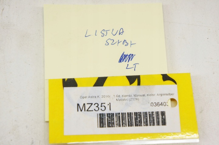 фото №7, Mz351 opel astra k v планка стёкла левый зад универсал