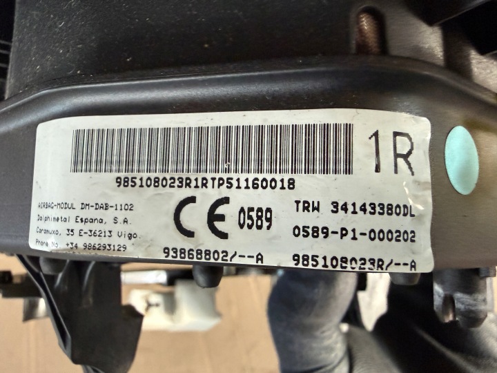 фото №7, Подушка  повітряна подушка водія opel vivaro b 14-19 985108023r