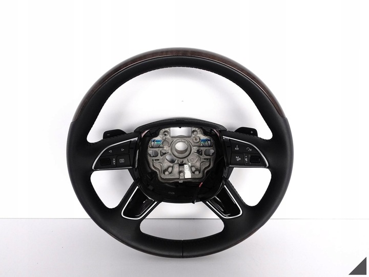 фото №1, Audi a8 s8 4h0 d4 рестайлинг 13-17 руль многофункциональный лепестки дерево кожа