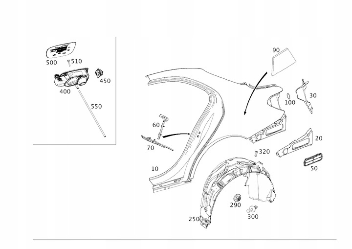 фото №1, Крило зад правий лівий mercedes c клас w205