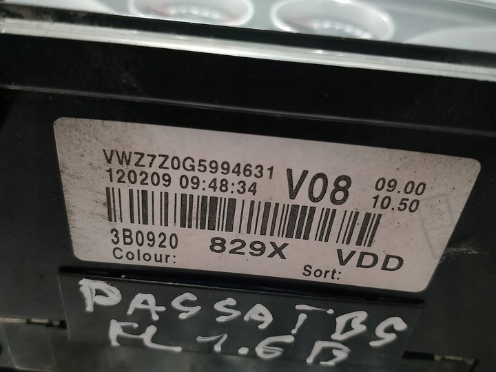 фото №6, Спидометр vw passat b5 fl 3b0920829x 1.6 8v