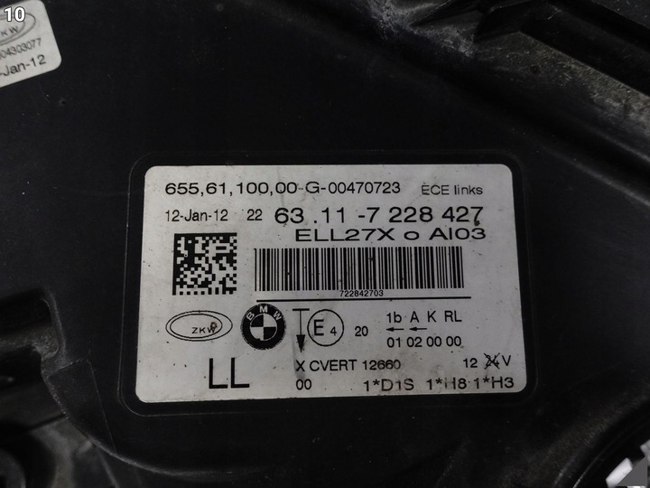 фото №11, Bmw 7 f01 f02 08-13 передній рестайлінг лампа ксенон керована динамічний ліва європа