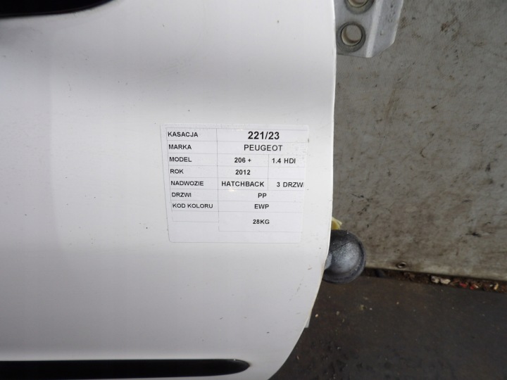 фото №6, Peugeot 206+ plus дверь передние правое lak. ewp hb 3d