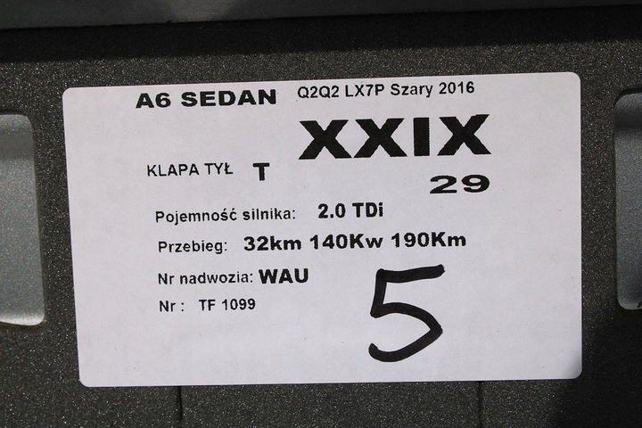 фото №8, Audi a6 sedan зад бампер задний крышка багажника 4g 4g5 лампы q2q2 lx7p серый