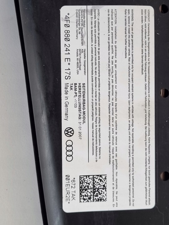 фото №5, Подушка бокова ліва сидіння водія audi a6 c6