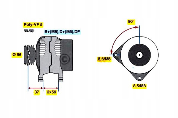 фото №1, Bosch генератор vw passat 1.9 tdi syncro/4motion