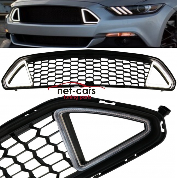 фото №1, Решітка середня решітка радіатора led ford mustang 6 15-17r rtr