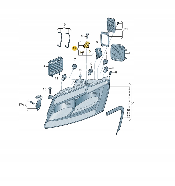 фото №1, Набор ремонтный фара audi q5 8r1998122 p