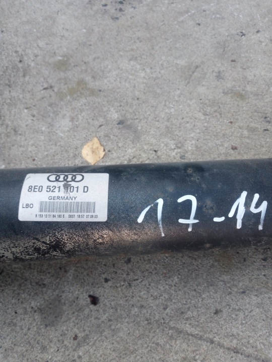 фото №10, Audi a4 b6 b7 вал привідний 1,8t 2,0 tfsi 3,2 b 8e0521101d 17-14