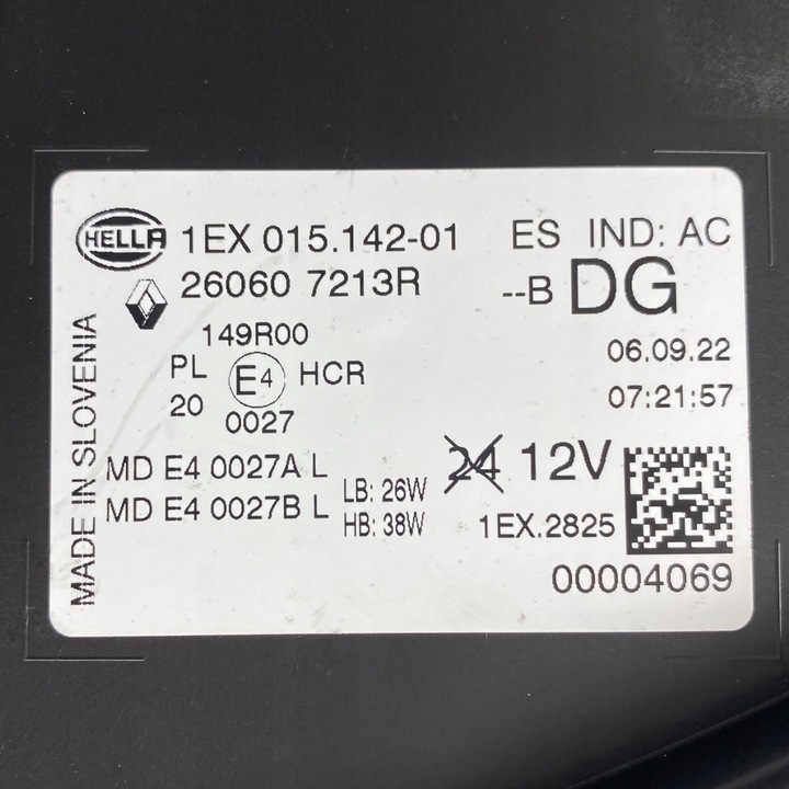фото №14, Нова оригінальний номер лампа лівий перед renault megane e-tech ev 260607213r