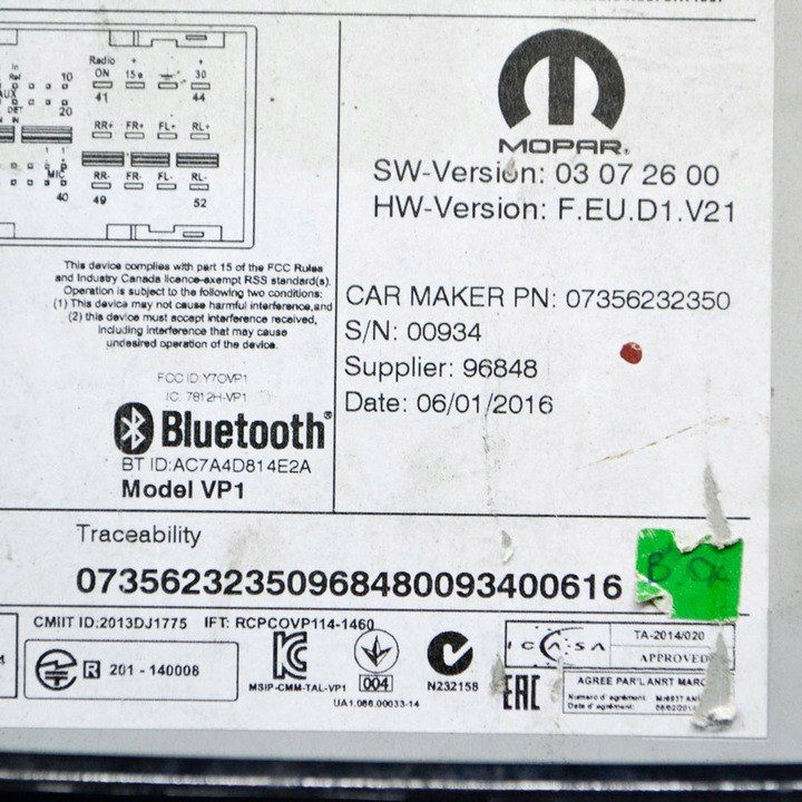 фото №7, Peugeot boxer 2016 панель / радіопрогравач cd/dvd/gps