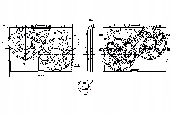 фото №1, Nissens вентилятор радиатор з корпус fiat ducato 2.2d 2.3d 3.0d