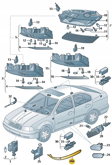 фото №2, Відбивач бампера зад праві skoda octavia ii rs оригінал