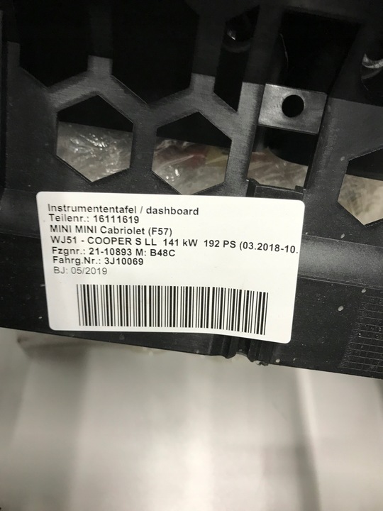 фото №5, Mini f55 f56 f57 панель роздавальна консоль оригінал