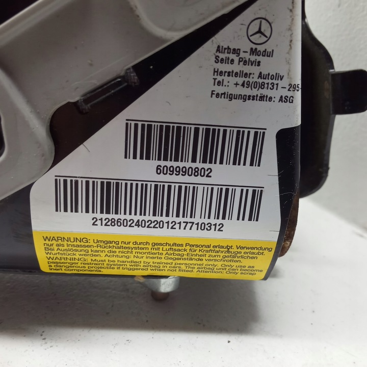 фото №9, Mercedes w212 w207 e-klasa подушка подушка безпеки сидіння права lędzwiowa