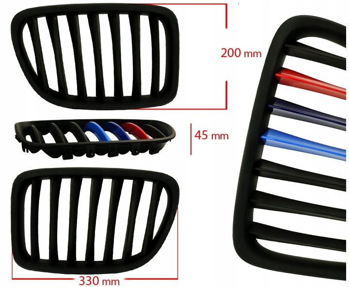 фото №10, Заглушка w переднє бампер решітка радіатора решітки радіатора bmw x1 e84 матові + malowanie m