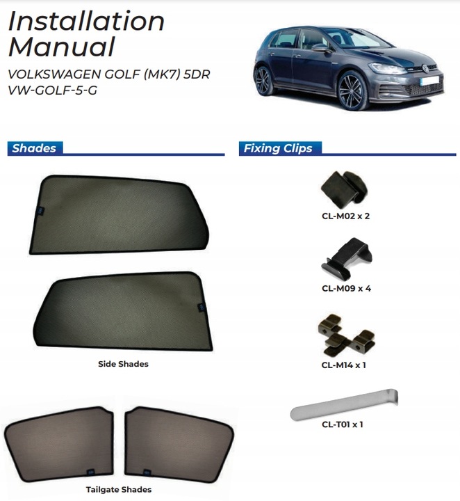 фото №15, Шторки солнечный vw golf 7 5d 2013- защитные накладки ролеты солнцезащитный