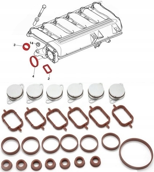 фото №1, Заглушки коллектора alu bmw m57 32mm 6-cyl дизель