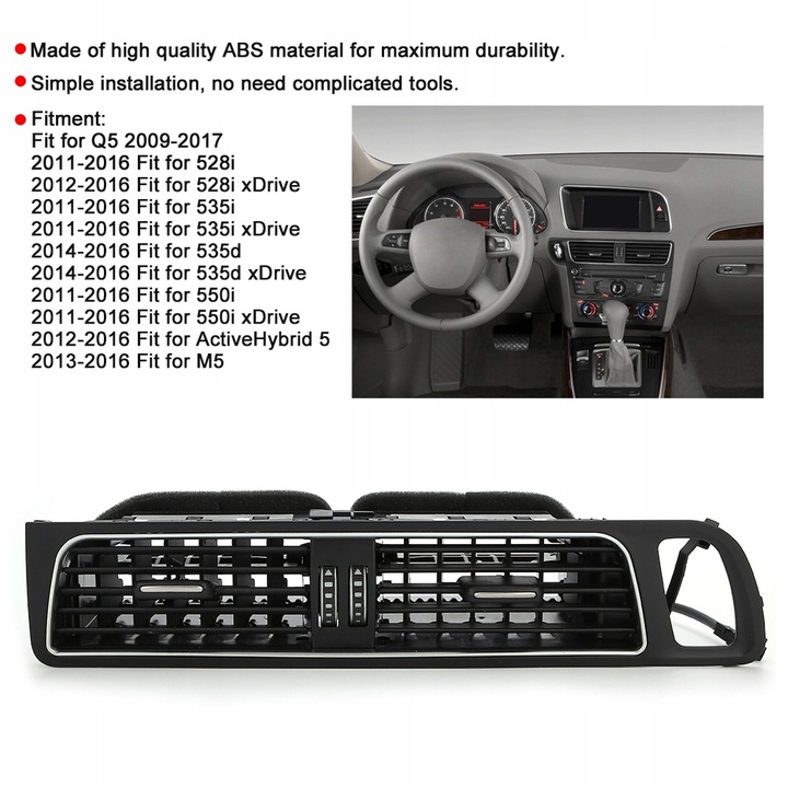 фото №8, Средняя решётка вентиляционная панели распределительной 8r1820951l подходит для q5