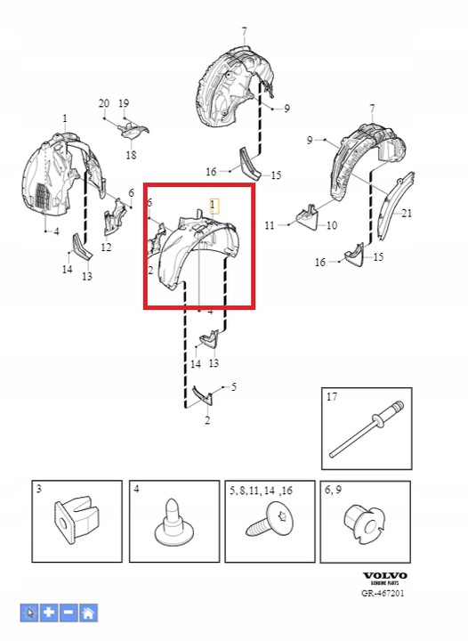фото №1, Підкрилок передні ліві volvo xc60 2018- оригінальний номер 31694464