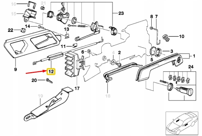 фото №7, Bmw 5 e34 передні праві двері трос тяга -трос 51218148620 8148620 oem