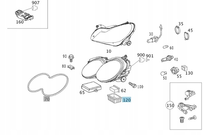фото №1, Оригинальная накладка модуля ксенон mercedes