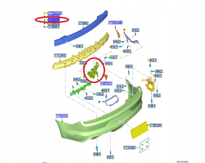 фото №13, Кронштейн бампера зад лівий ford mustang 2015-17