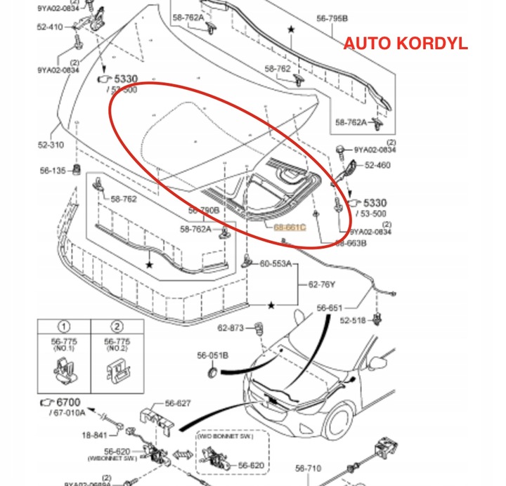 фото №1, Новое шумоизоляция капота mazda 2 2015-2018