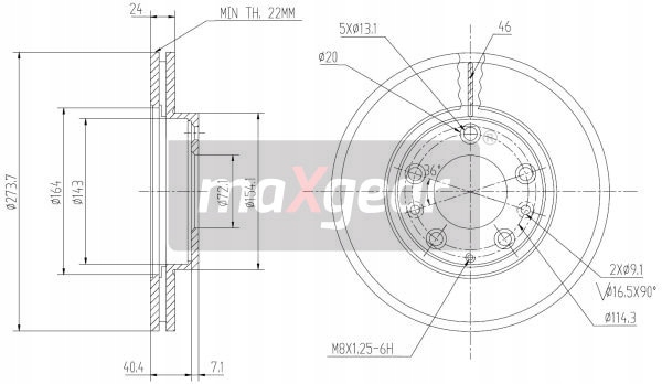 MAXGEAR 19-0944MAX ДИСК ТОРМОЗНОЙ